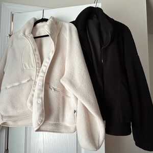 Two coats black and beige